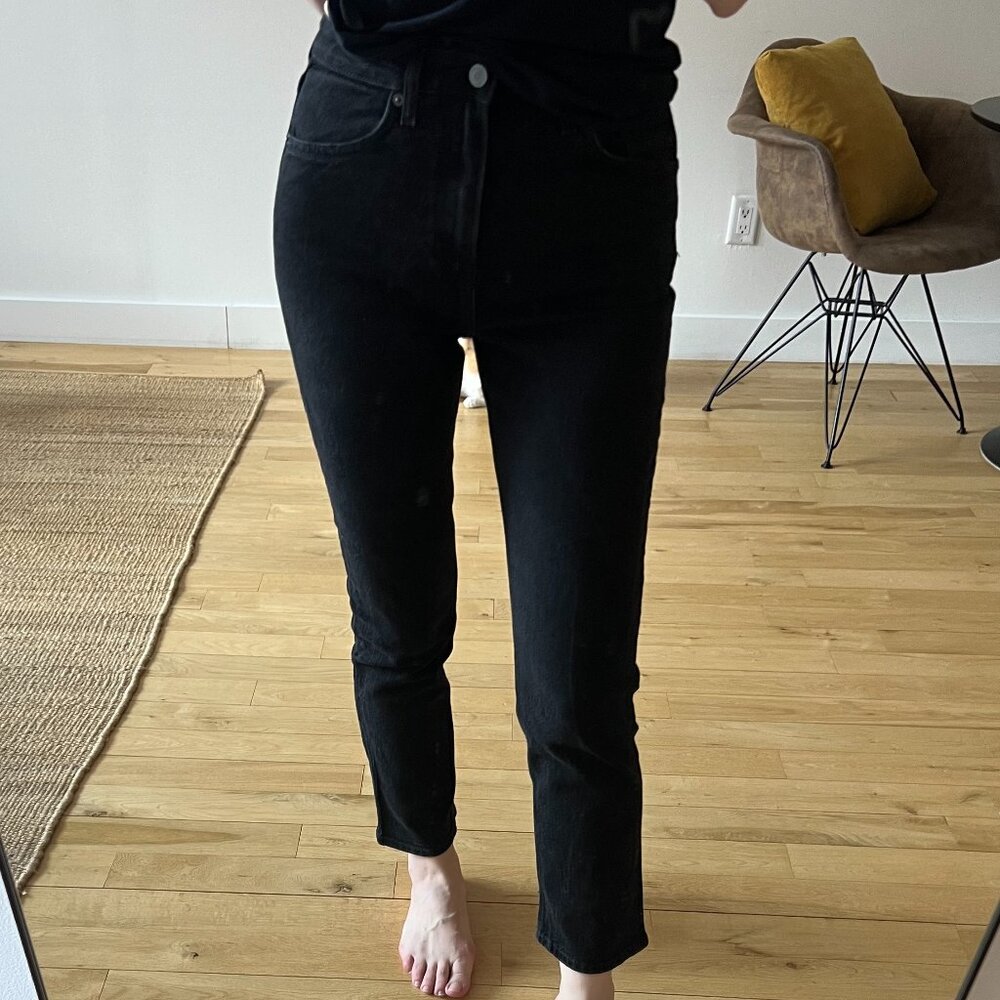 Women's Reformation Liza Ultra High Rise Black Jeans - Size 27